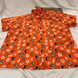 Baltimore Orioles Hawaiian Shirt Men's XL Button Up Orange 2018 Oriole Baseball